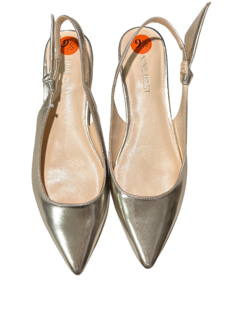 Nine West Gold Metallic Pointed Slingback Flats - Picture 5 of 7